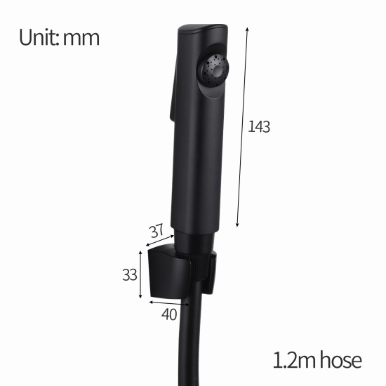 Bathroom Black ABS Handheld Toilet Bidet Spray Kit with 1.2m PVC Water Hose Bathroom Black ABS Handheld Toilet Bidet Spray Kit with 1.2m PVC Water Hose